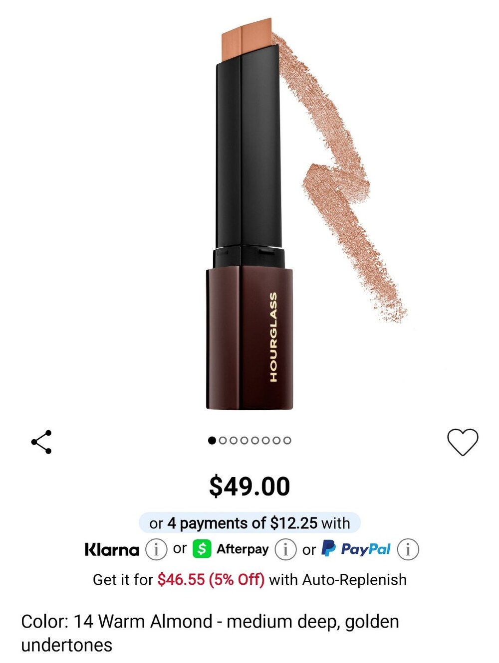 Hourglass Unlocked Matte Cream Lipstick — Warm Almond Nude